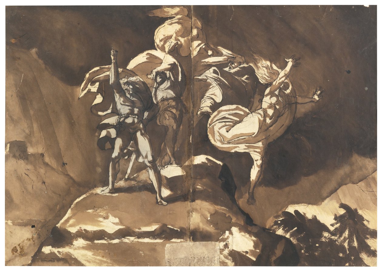 Heksene svæver over Macbeth og Banquo af Füssli