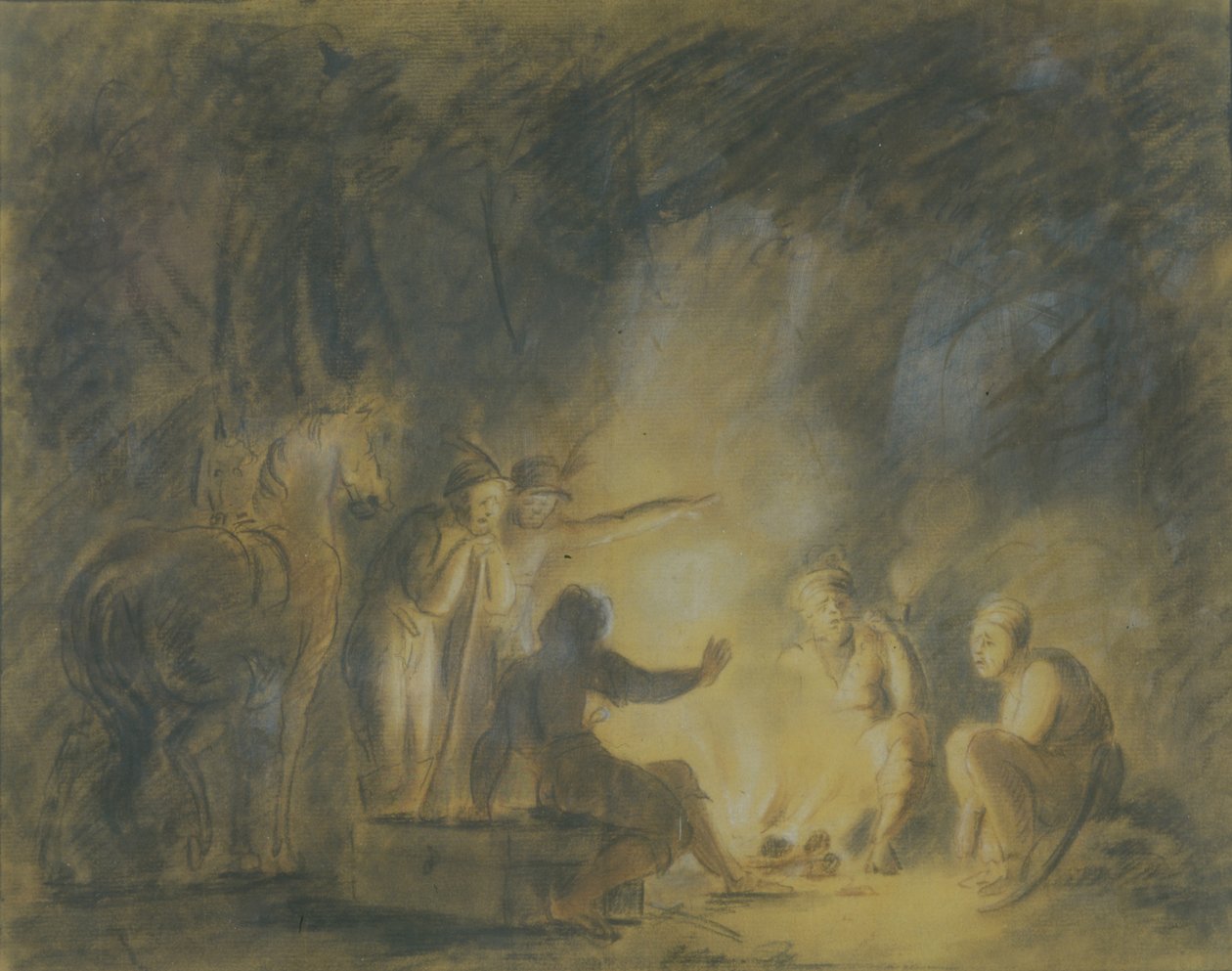 Ved Lejrbål, 1806 af Fyodor Petrovich Tolstoy