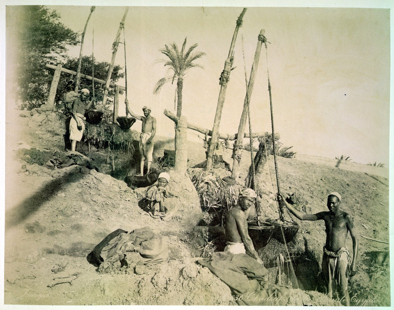 Shadufs i Øvre Egypten (sepia-billede) af G. Lekegian