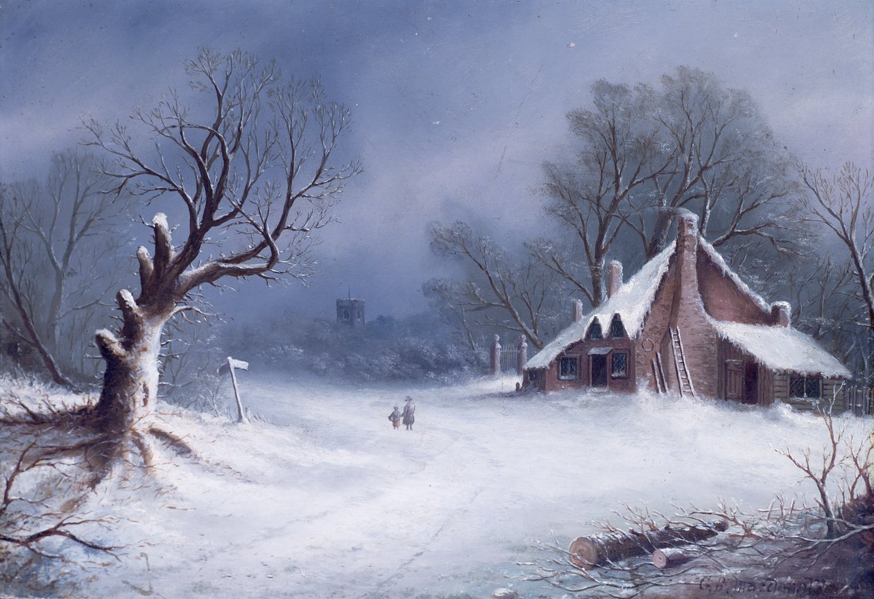 Vejen til kirken (tavle) af G.B. MacDonald