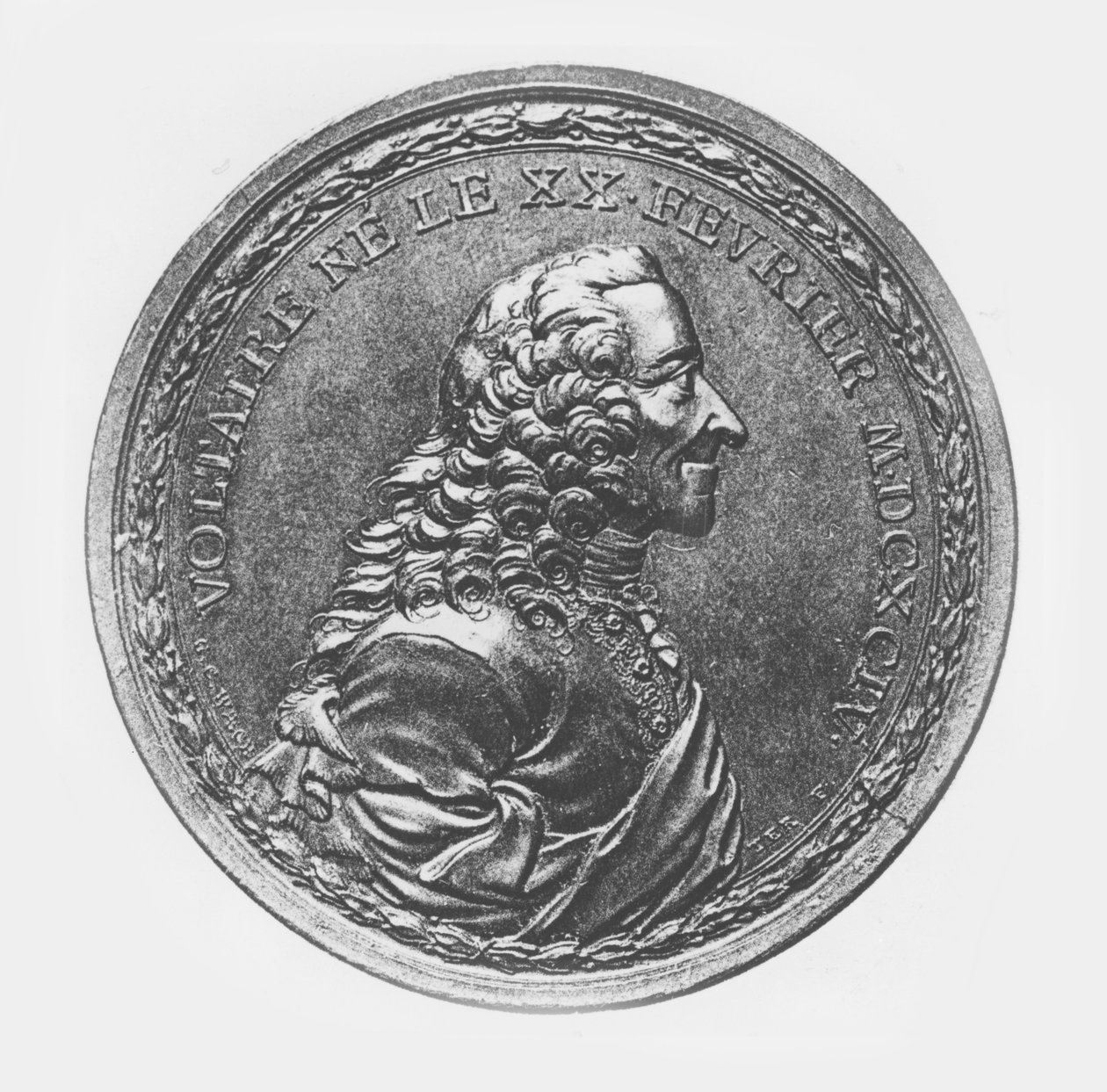 Medaljon af Voltaire, ca.1770 af G.C. Wachter