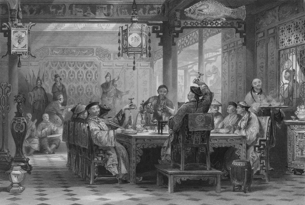 Middagsfest i et mandarinhus, 1843 af G. Paterson