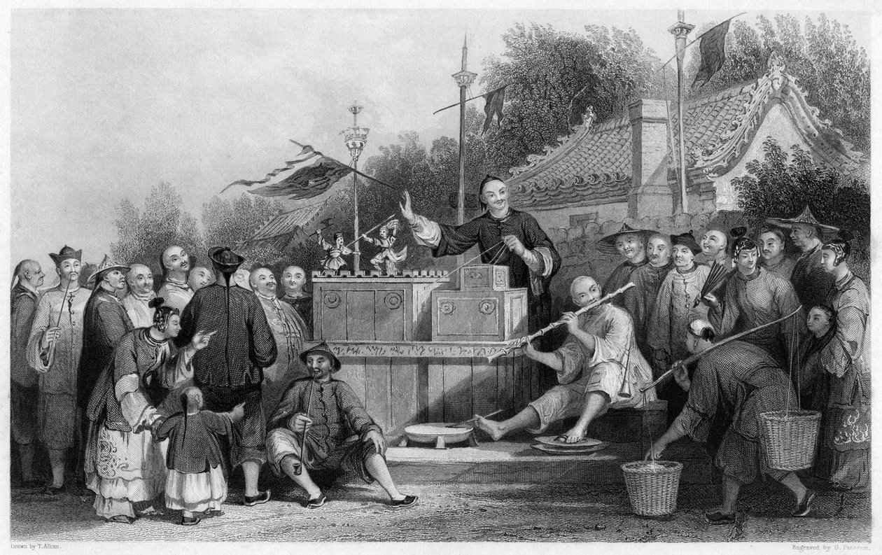 Sjældent show i Lin-sin-choo, Kina, c1843. af G. Paterson