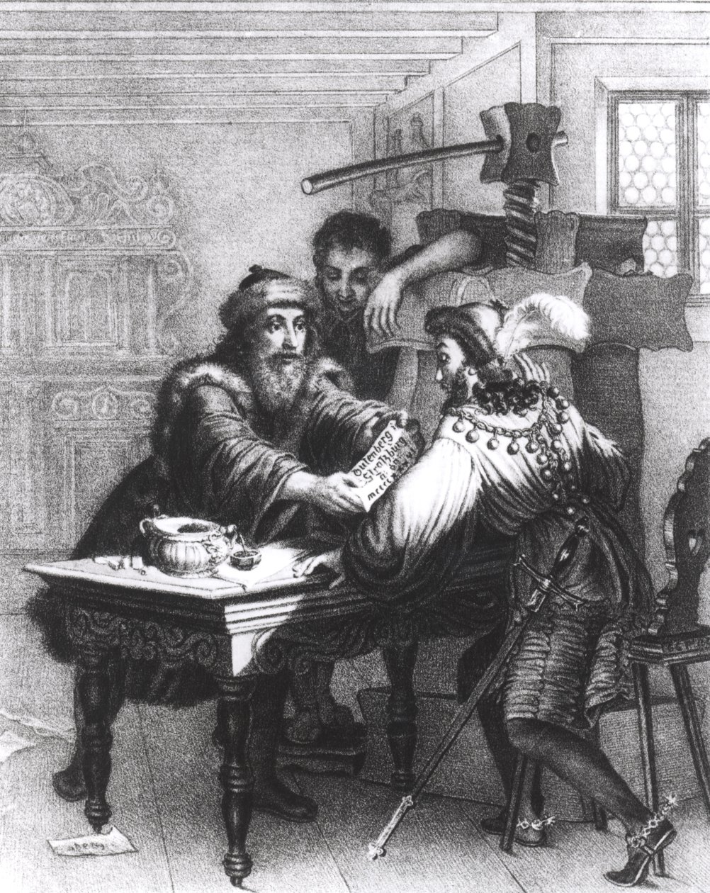 The Invention of Printing, 1827 af Gabriel Christophe Guerin
