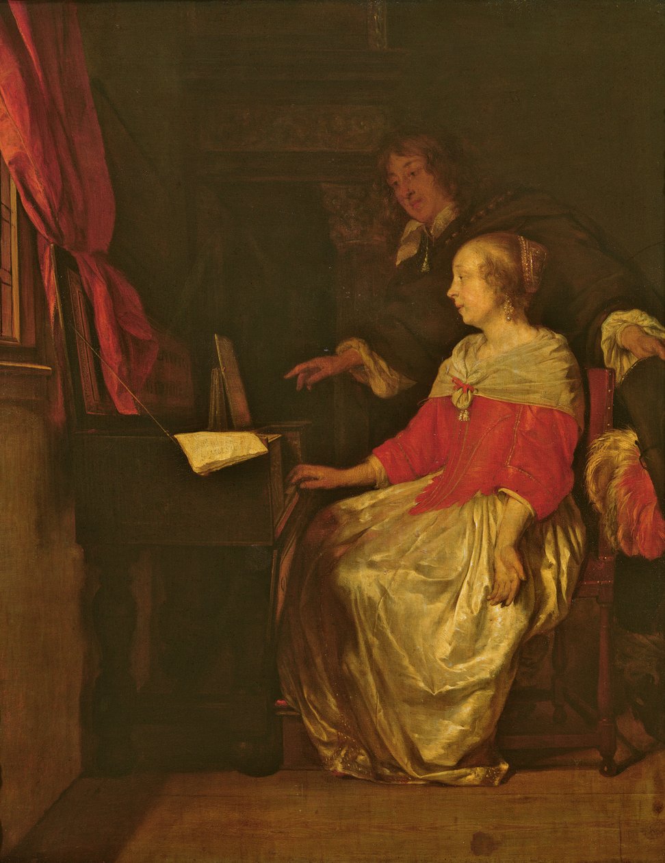 Den jomfruelige lektion af Gabriel Metsu