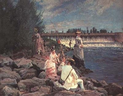 Fiskeri på Seinen af Gabriel Guay