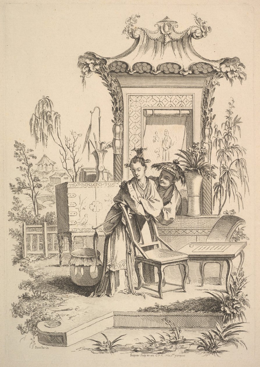 kinesisk mand og kvinde, ca. 1742. af Gabriel Huquier