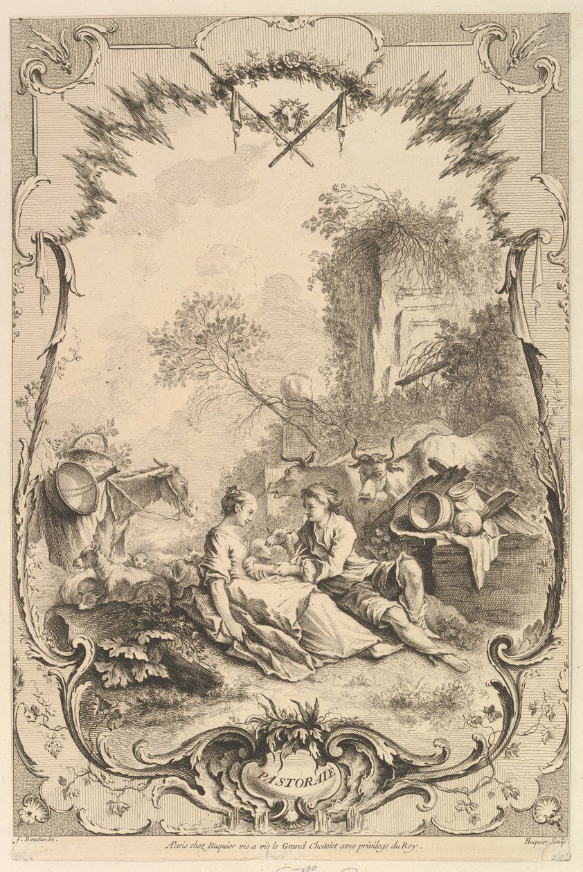 Pastorale, 1700-tallet. af Gabriel Huquier