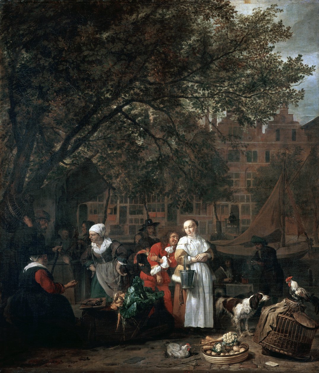 Amsterdamin yrttimarkkinat af Gabriel Metsu