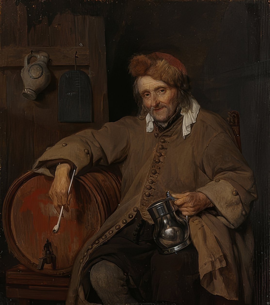 Den gamle drikker. Omkring 1661-63 af Gabriel Metsu