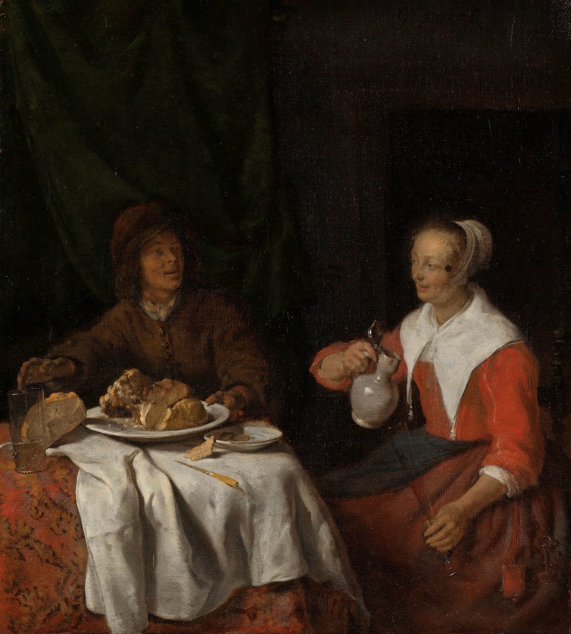 Mand og kvinde ved et måltid af Gabriel Metsu