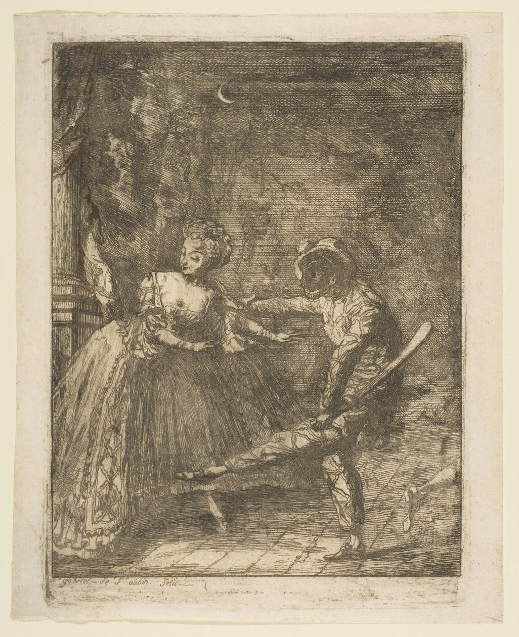Det italienske Teater. af Gabriel de Saint Aubin