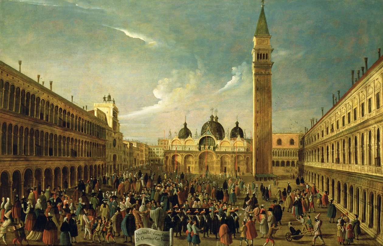 Karnevalets sidste dag, Markuspladsen, Venedig (sat med 60789 og 61021) af Gabriele Bella