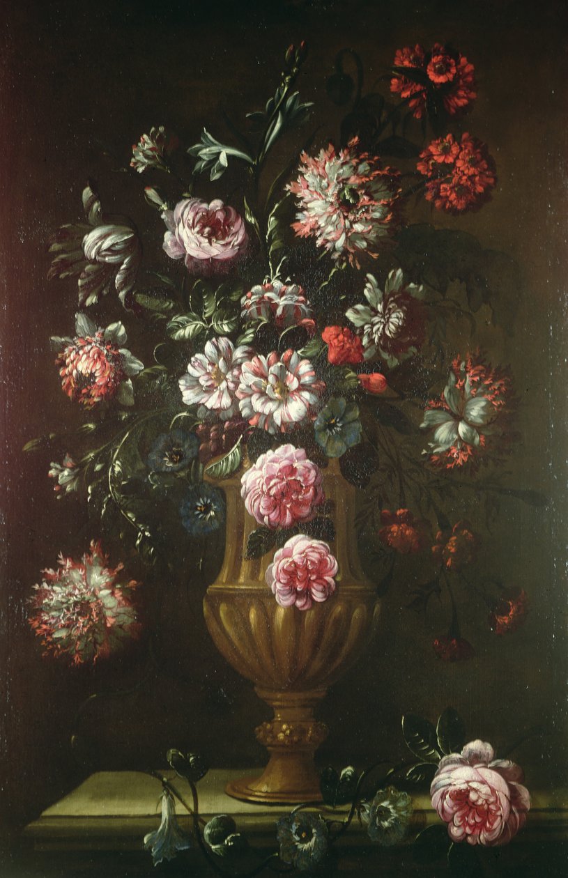 Stilleben af blomster i en urne, 1800-tallet af Gaetano Cusati
