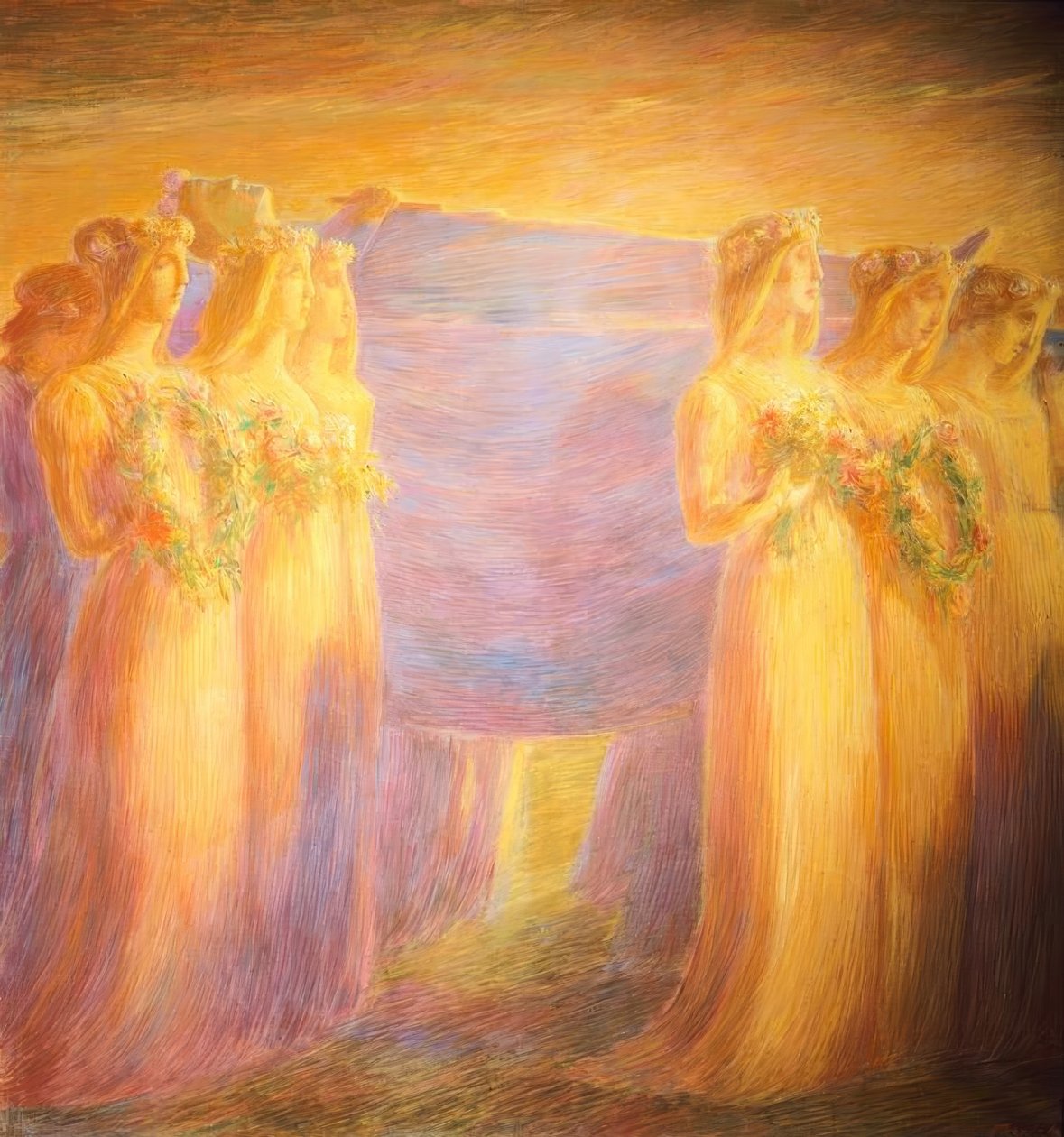 Begravelse af en jomfru, af Gaetano Previati