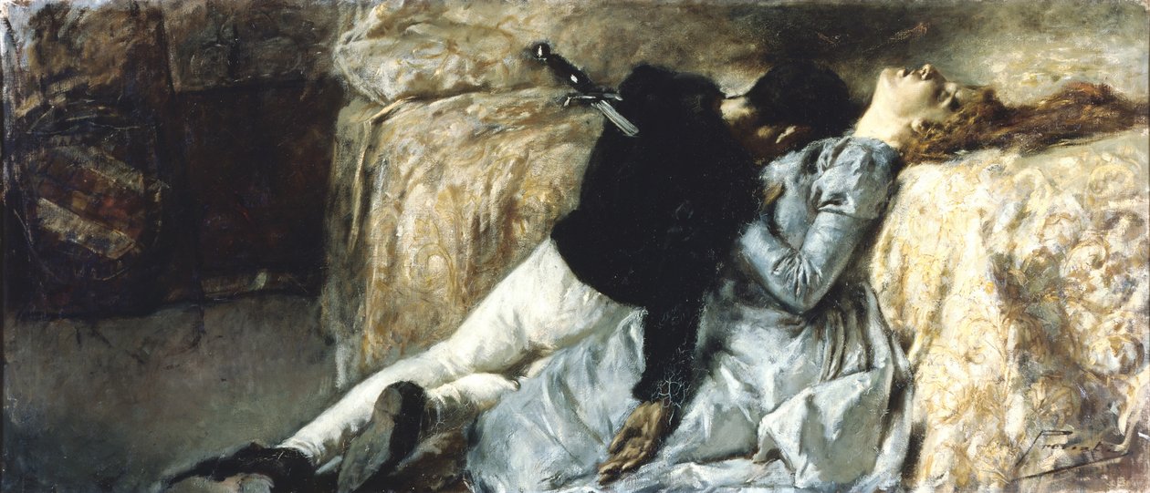 Paolo og Francesca, ca 1887. af Gaetano Previati