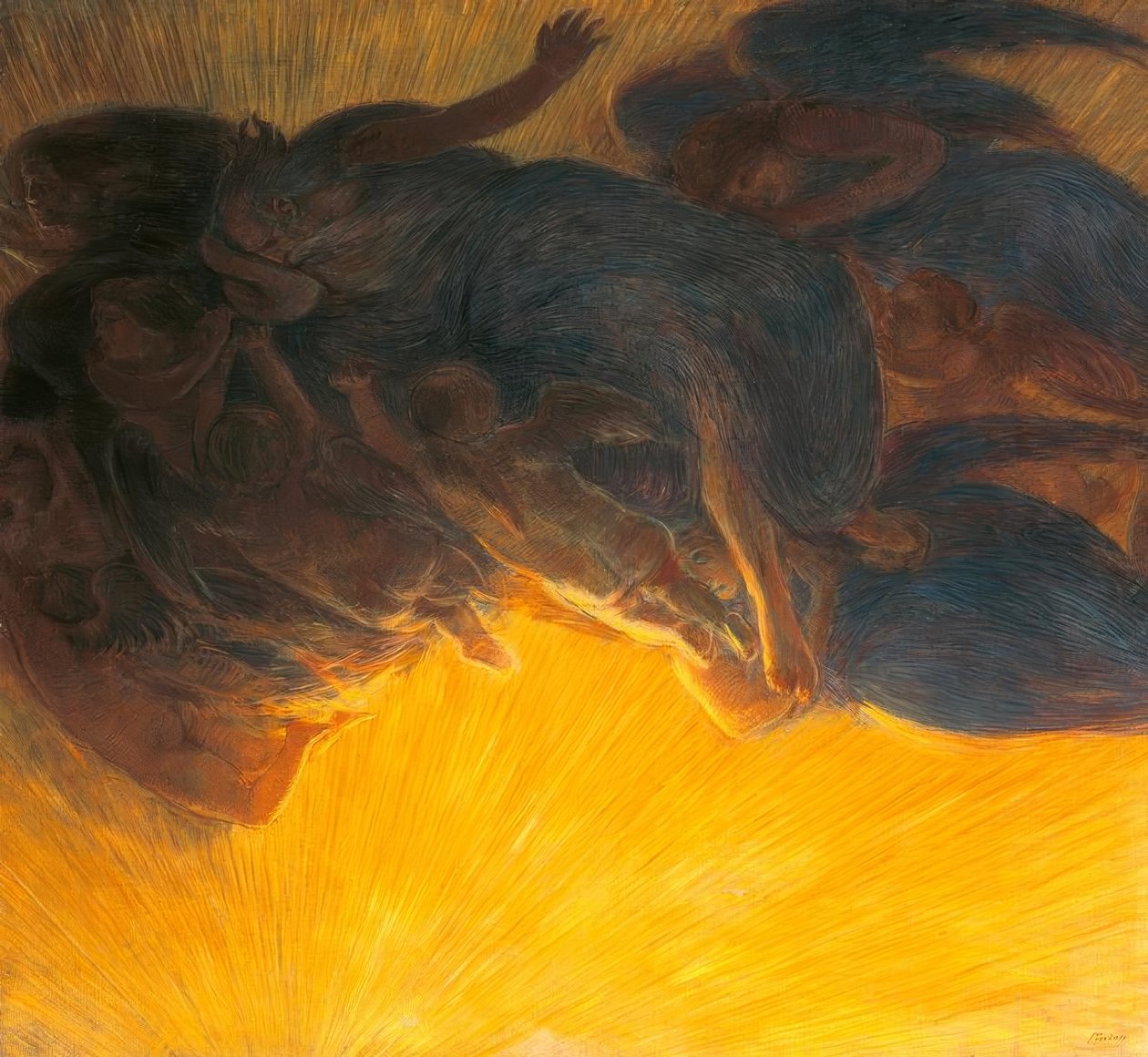 Skabelsen af lys, 1913, af Gaetano Previati