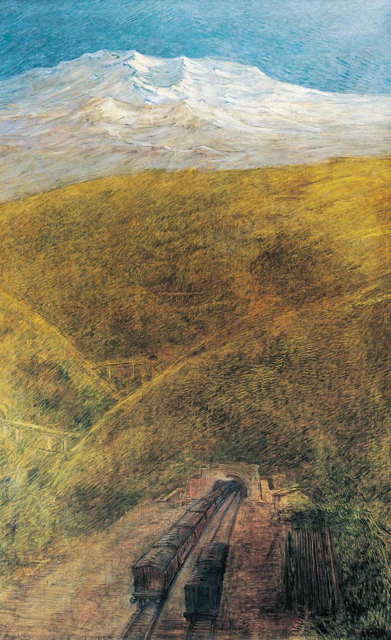 Tunnel i Alperne af Gaetano Previati