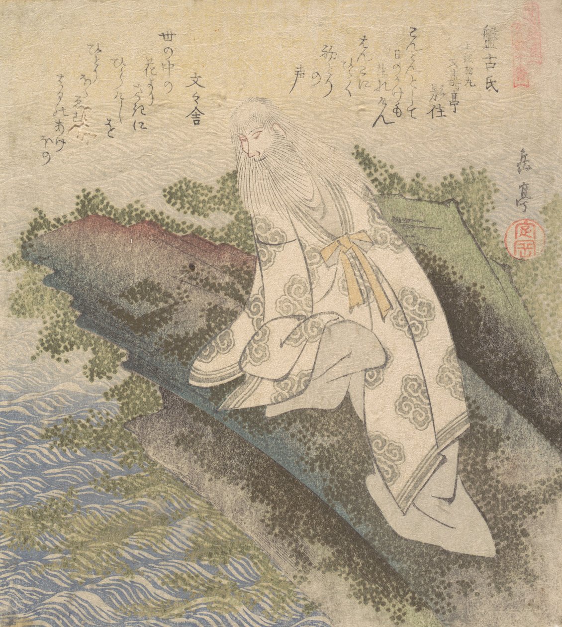 Banko, en kinesisk vismand, 1800-tallet. af Gakutei