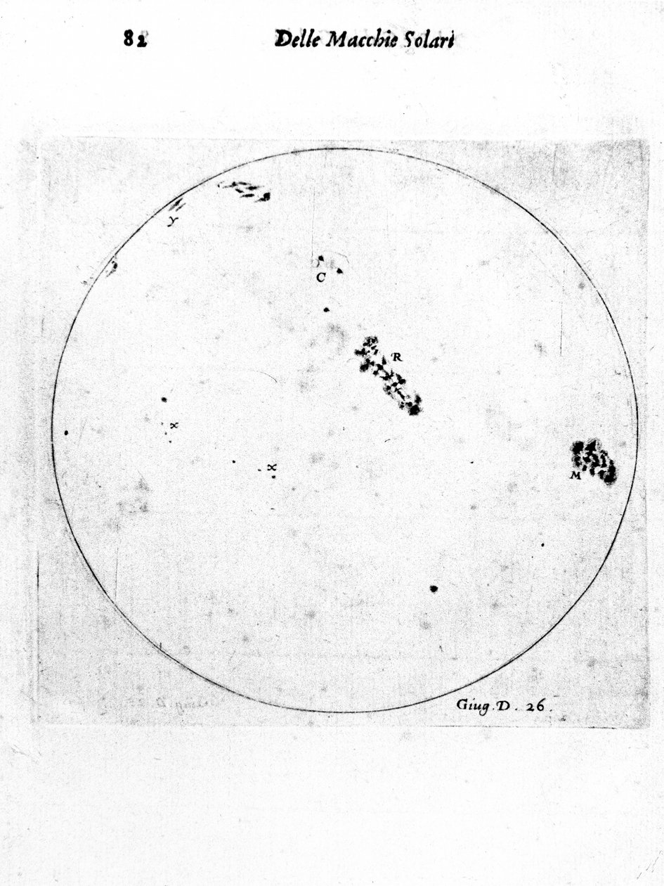 Galileos observation af solpletter, 1613 af Galileo Galilei