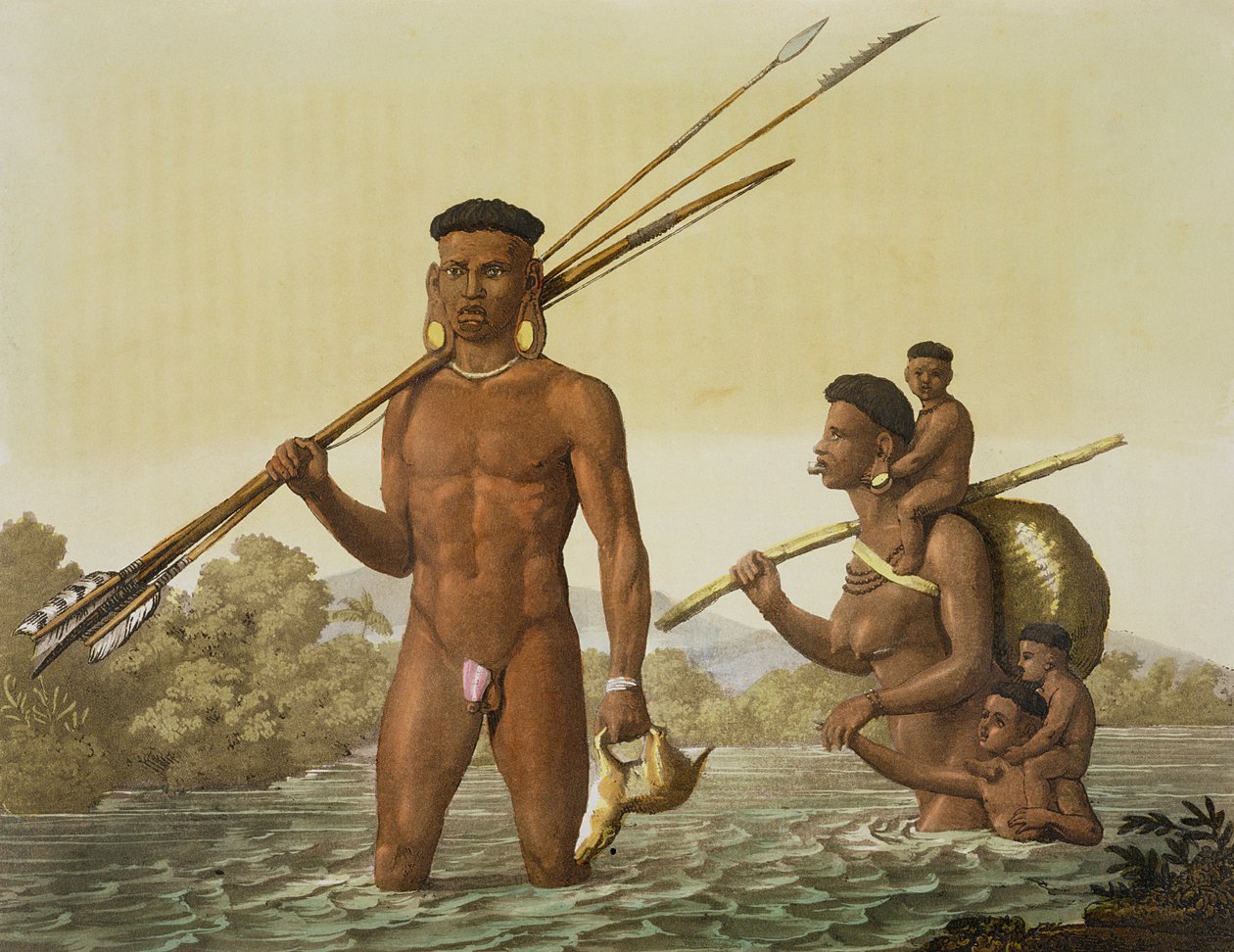 Botocudos-familien, Rio Grande, Brasilien, fra 