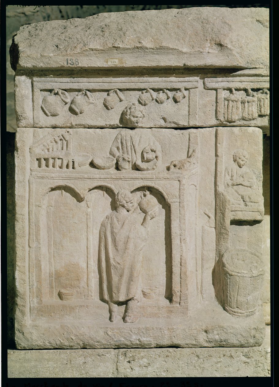 Relief forestillende en vinhandler, 2.-3. århundrede af Gallo Roman