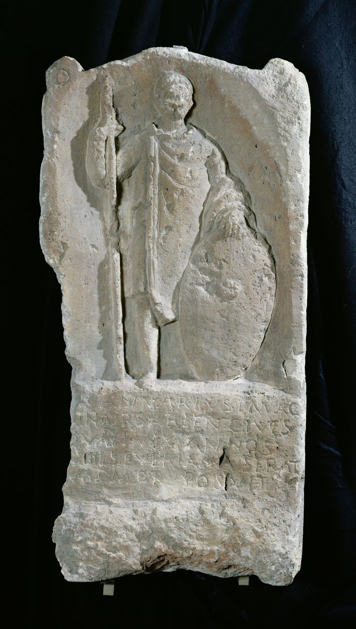 Begravelsesstela af en soldat, fra Longueau (kalksten) af Gallo Roman