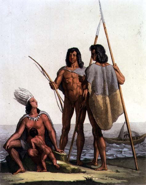 Native American Fishermen (farve litho) af Gallo Gallina