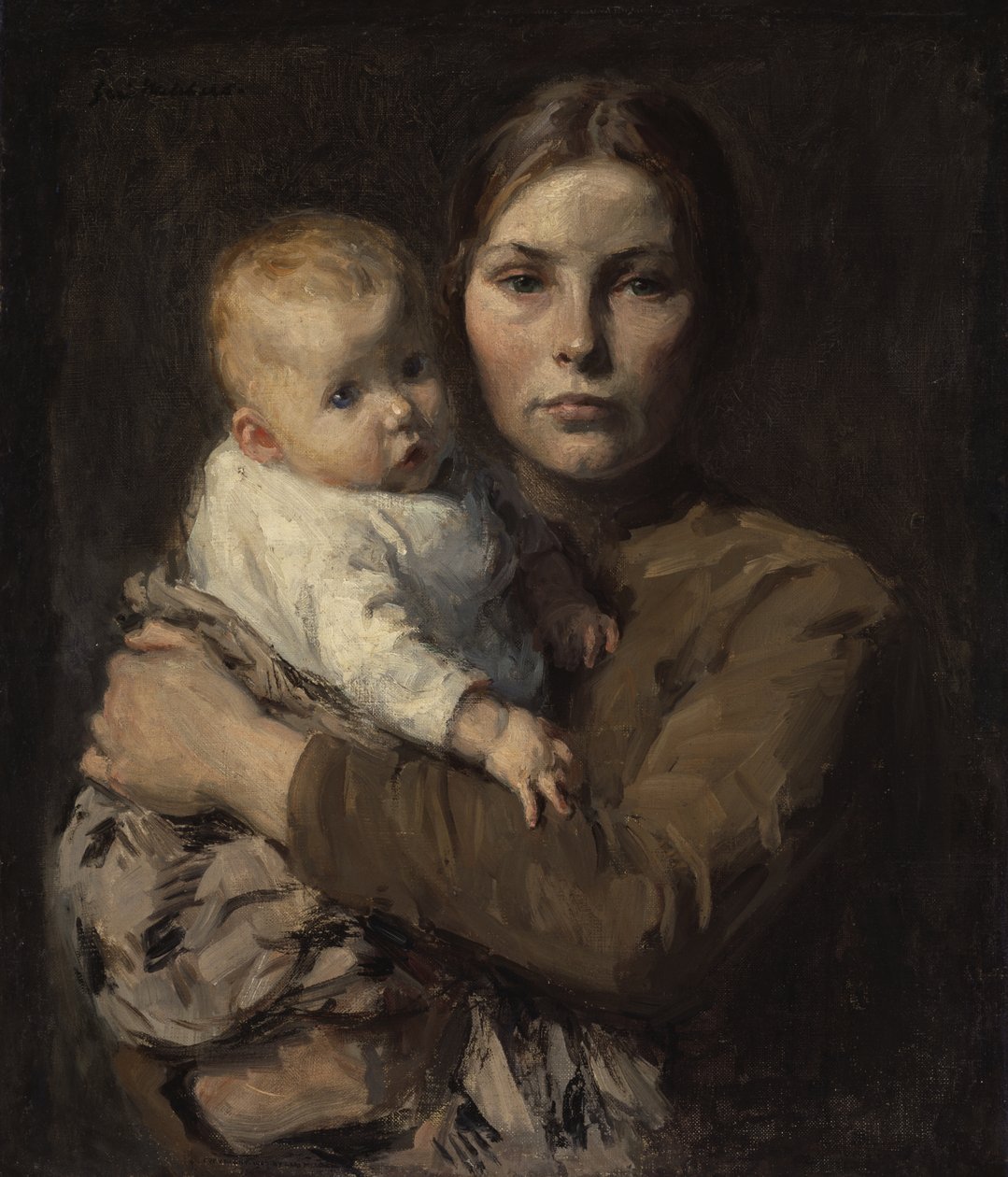 Mor og barn, c.1906 af Julius Garibaldi Melchers