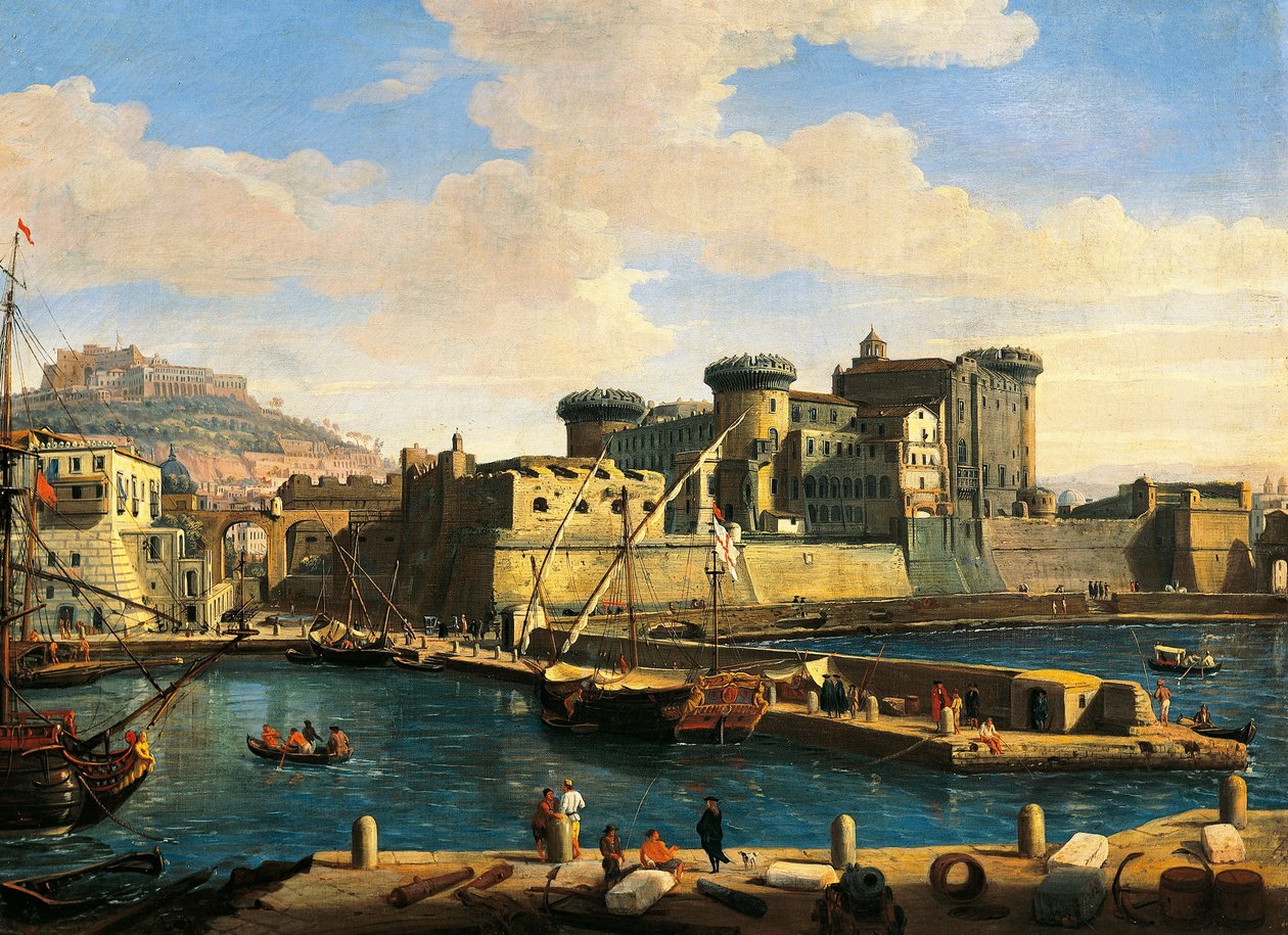 Docklands i Napoli af Gaspar van Wittel
