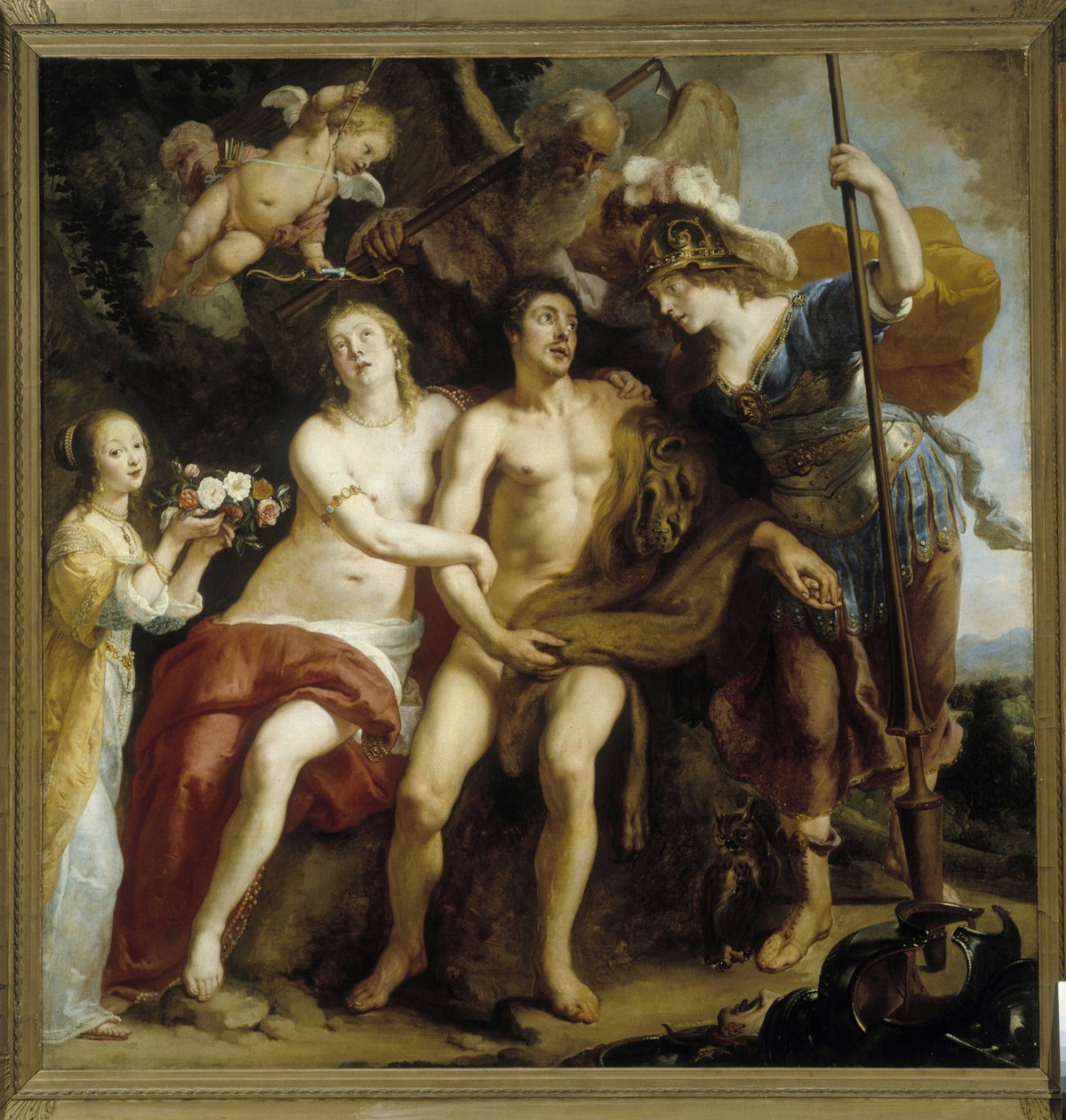Hercules, Omphale og Minerva af Gaspard de Crayer