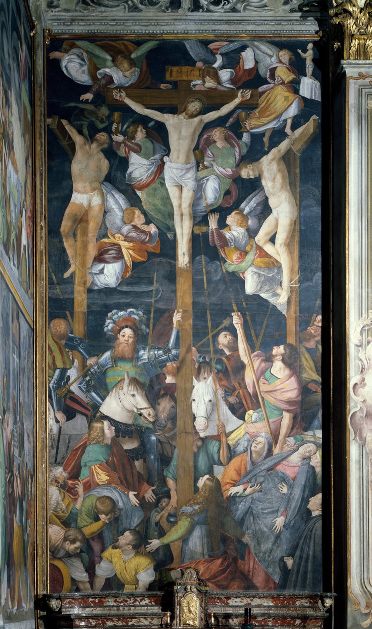Korsfæstelse, fresco, af Gaudenzio Ferrari (1475-1546) af Gaudenzio Ferrari