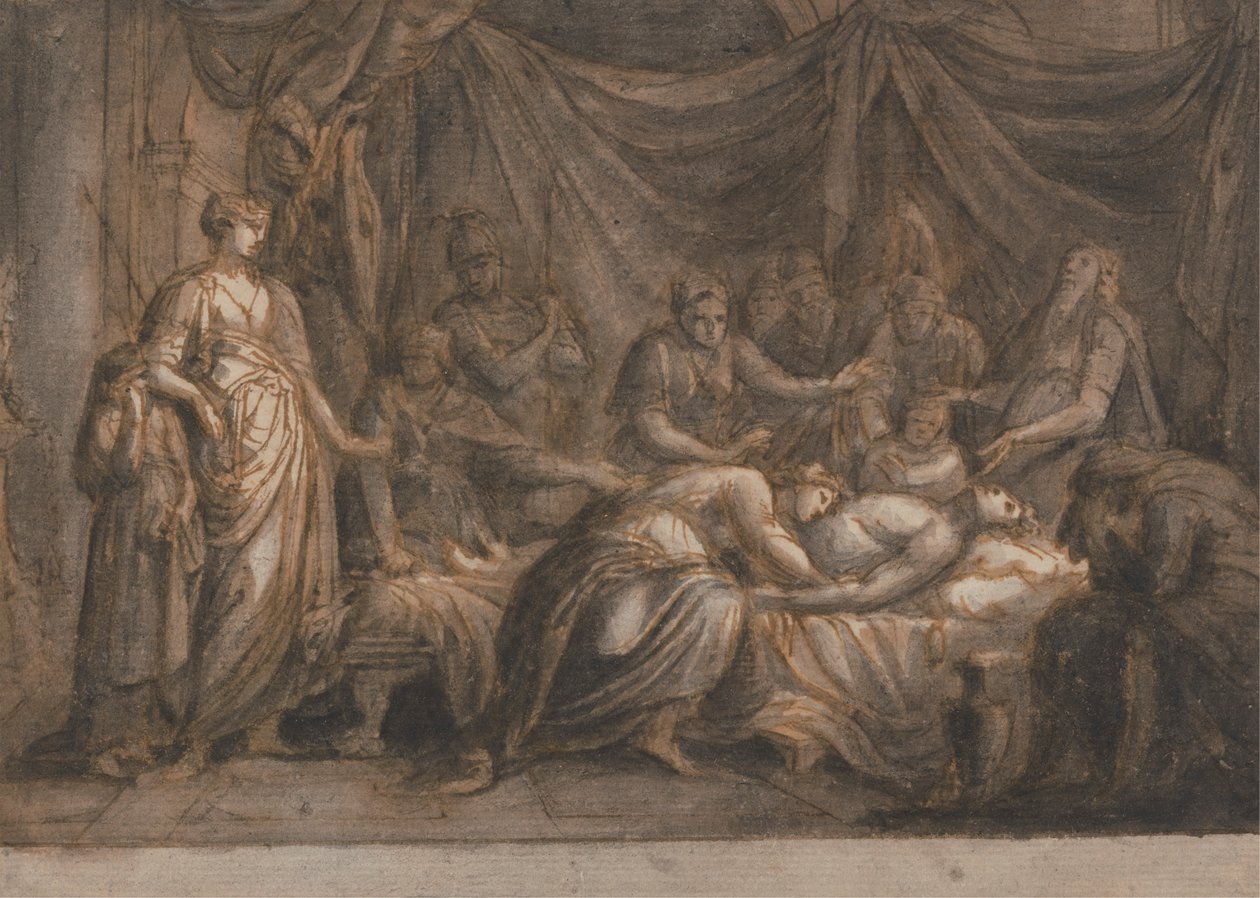 Andromache sørger over Hectors død af Gavin Hamilton