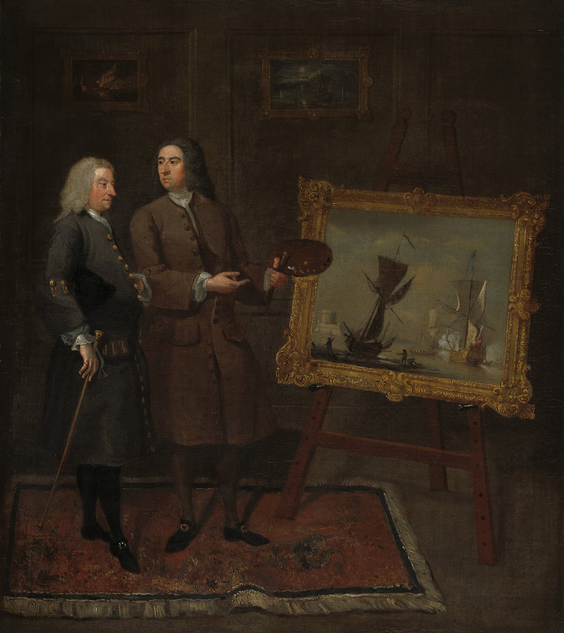 Thomas Walker og Peter Monamy, ca. 1735 af Gawen Hamilton