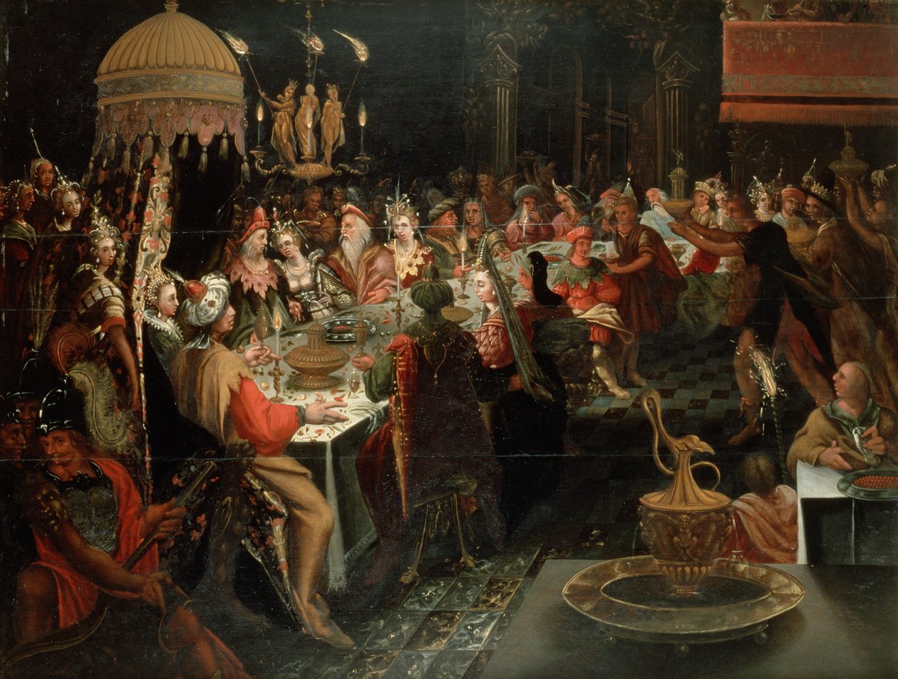 Belshazzars fest, 1600-10 af Gdansk School