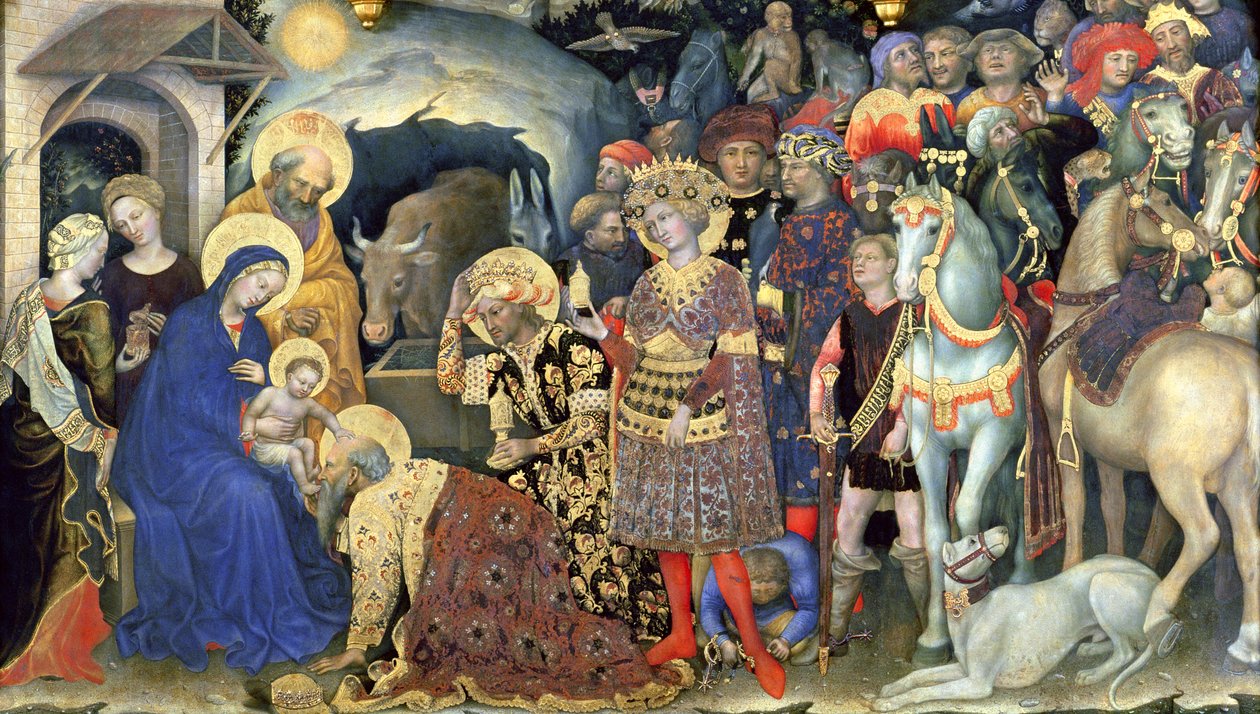 Tilbedelse af Magi-detaljen, 1423 (tempera på panel) af Gentile da Fabriano