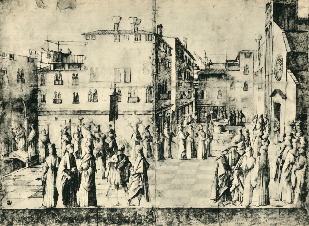 Procession i Venedig, midten af slutningen af det 15. århundrede, 1943. af Gentile Bellini