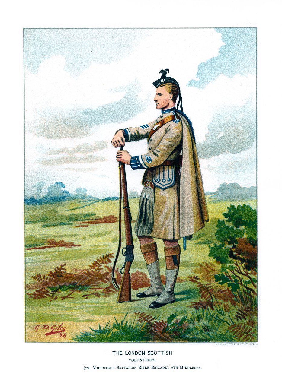 The London Scottish, c1890. af Geoffrey Douglas Giles