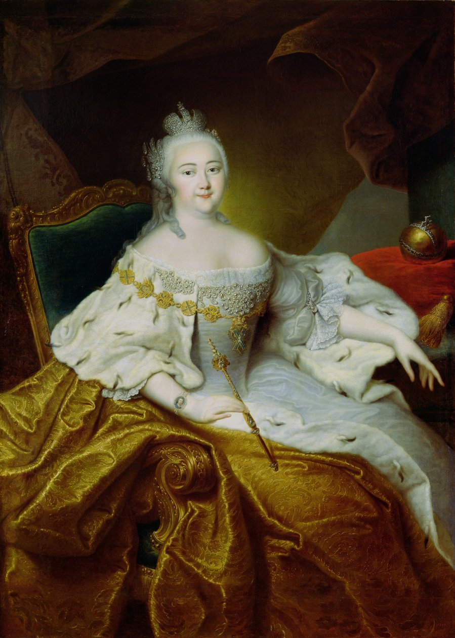 Portræt af kejserinde Elizabeth Petrovna, ca. 1745 af Georg Christoph Grooth
