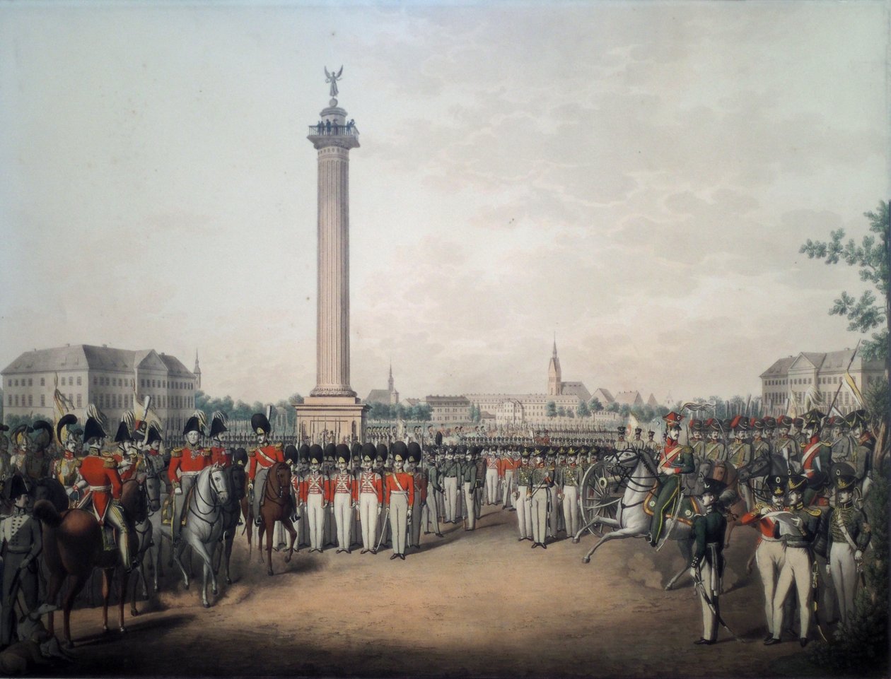 Den kongelige Hannoverian Army ved paraden på Waterlooplatz i Hannover af Georg Emanuel Opiz