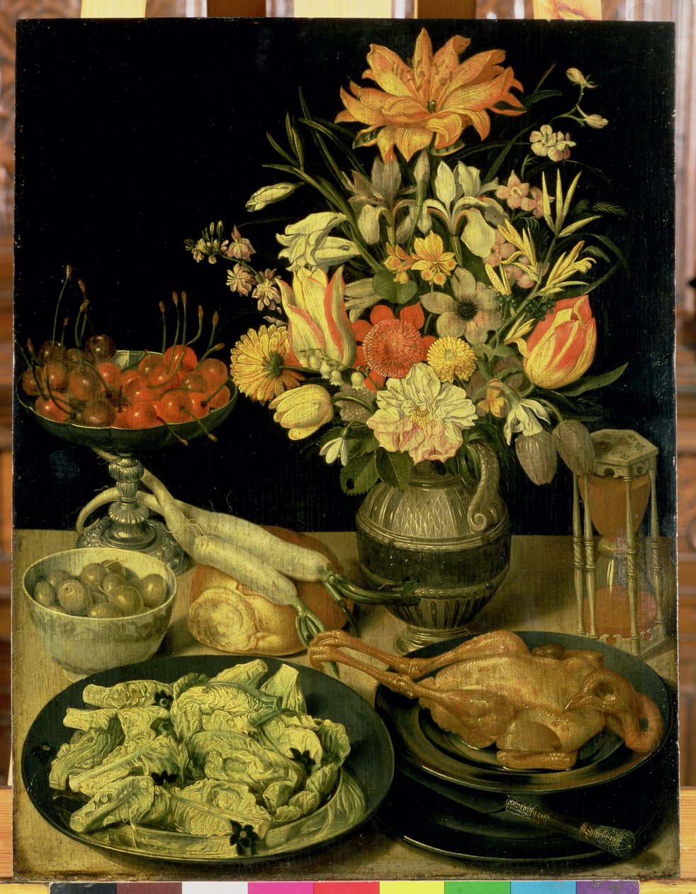 Stilleben med blomster (panel) af Georg Flegel