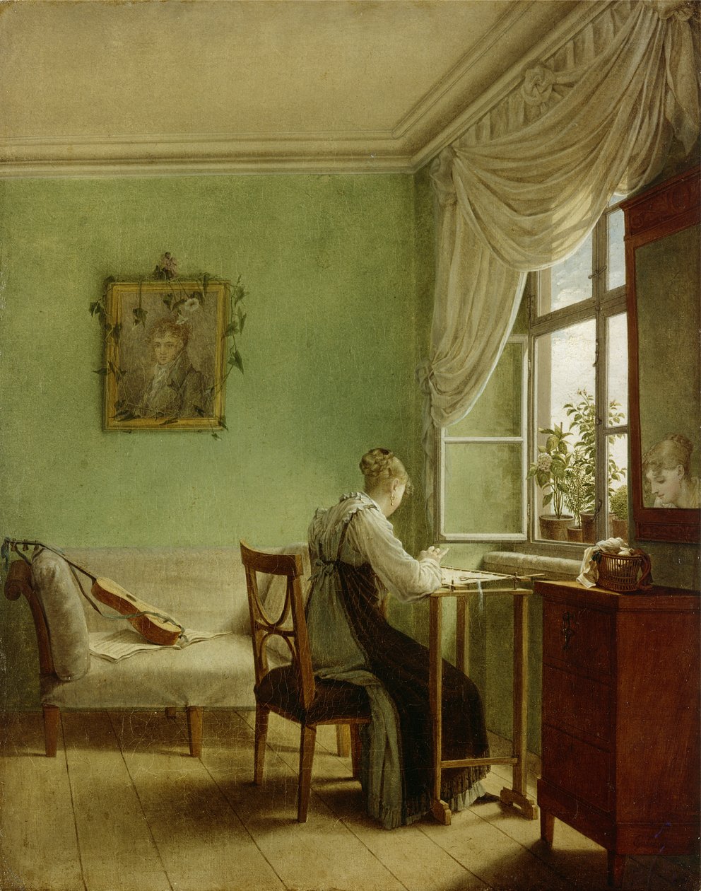 Kvindebroderi, 1812 af Georg Friedrich Kersting