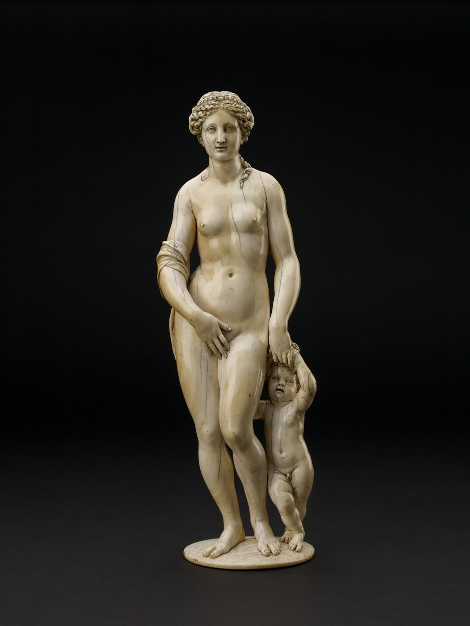 Venus og Amor, c.1624 elfenben af Georg Petel