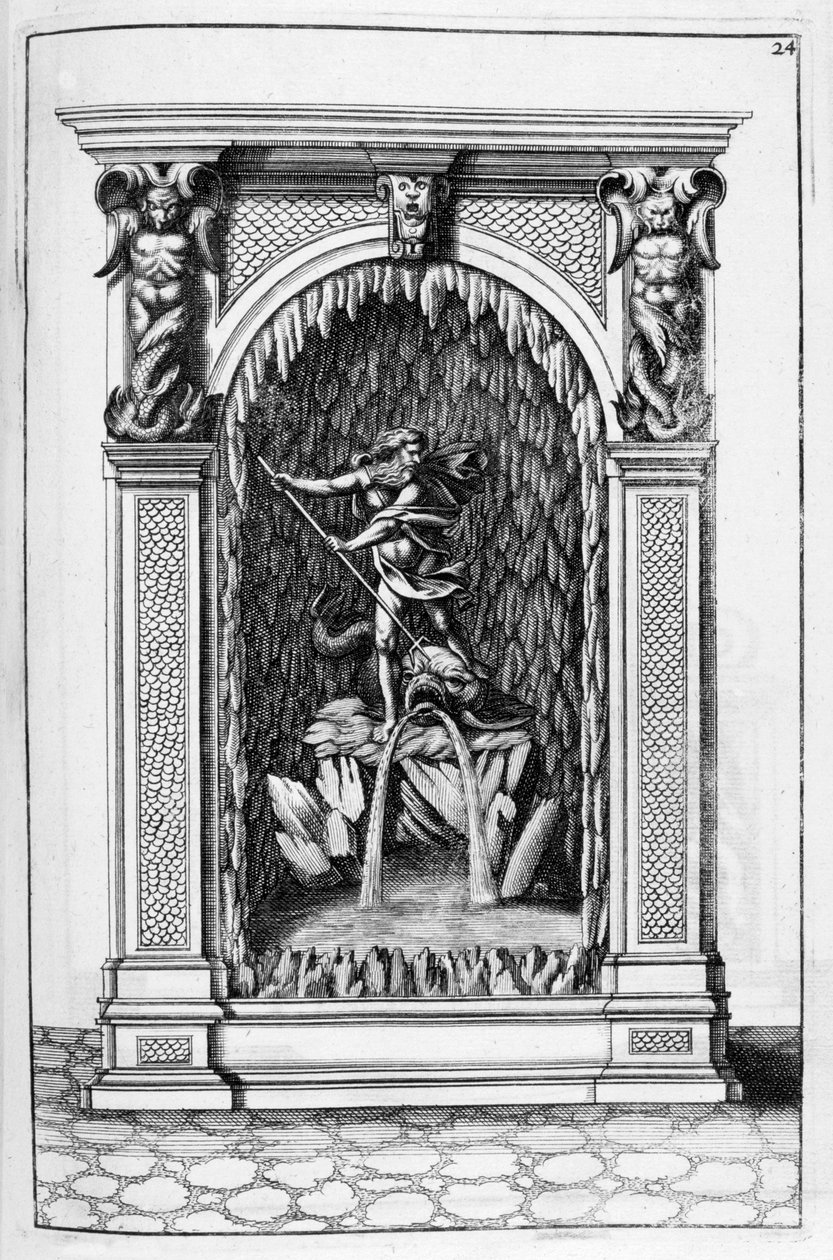 Springvand, grottedesign, 1664. af Georg Andreas Bockler