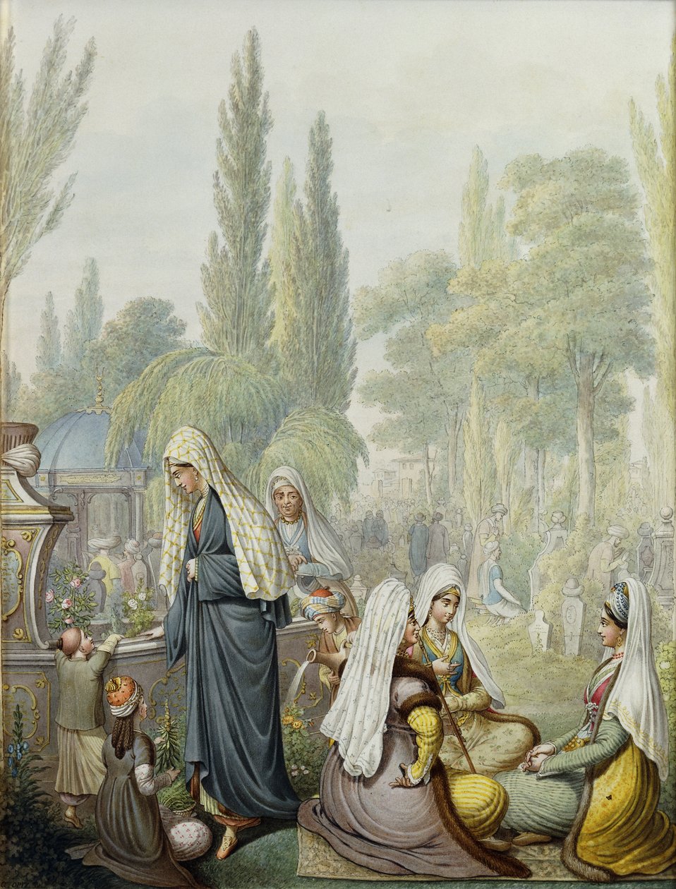 På kirkegården, af Georg Emanuel Opitz