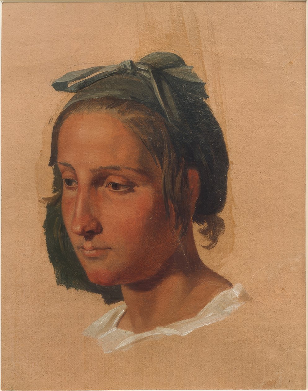 Portrætstudie af en italiensk kvinde af Georg Friedrich August Lucas