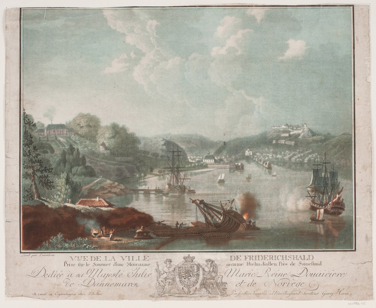 Vue de la ville Frederikshald af Georg Haas