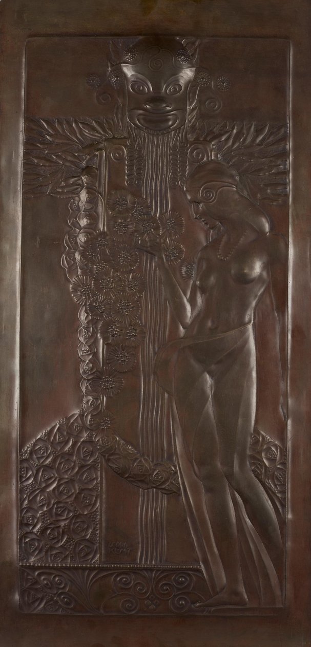 Nymfe og satyr af Georg Klimt