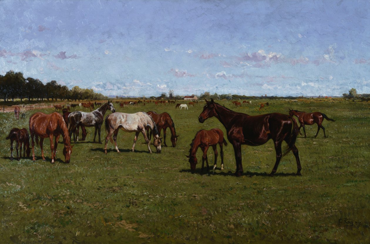 Hopper og føl, 1917 af Georg Koch