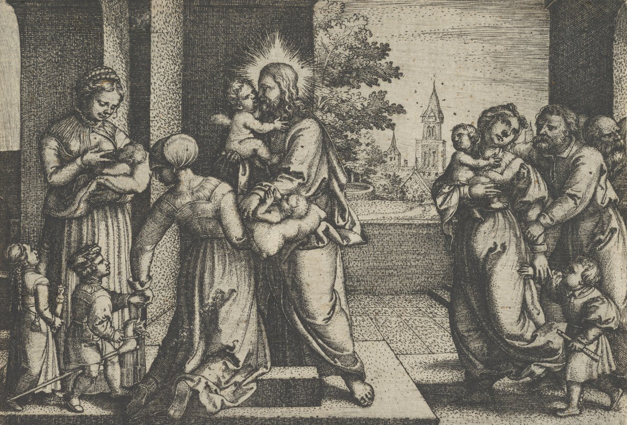 Kristus og børnene. af Georg Pencz